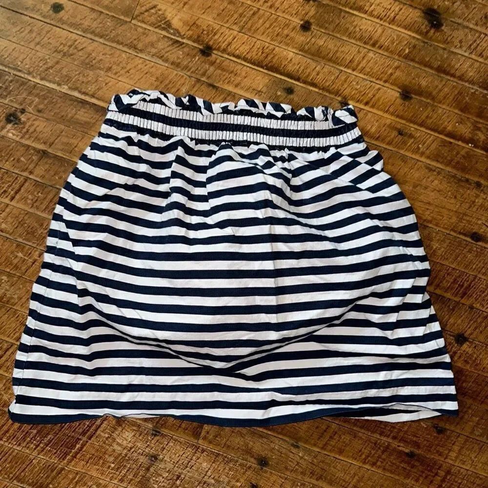 J Crew nautical striped preppy 0 navy & white mini skirt